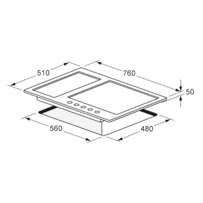 Fulgor qh 765 gwk x 76 cm stainless steel gas hob