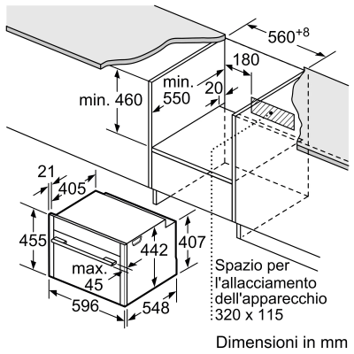 Neff c17ms22g0 forno microonde combinato da incasso h 45 cm grafite