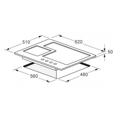 Fulgor qh 604 gwk x 60 cm stainless steel gas hob