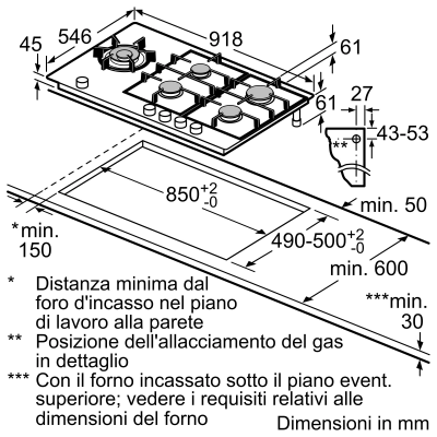 Table de cuisson gaz vitrocéramique noire Neff t29ta79n0 90 cm