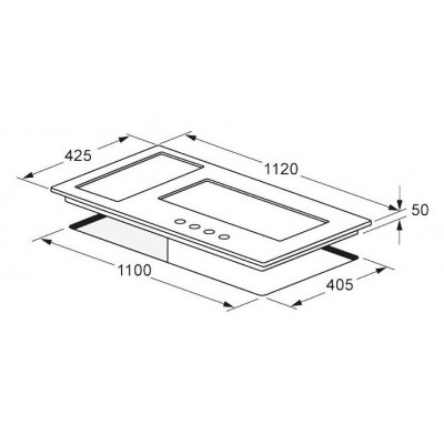 Fulgor qh 1124 gwk x 112 cm stainless steel gas hob