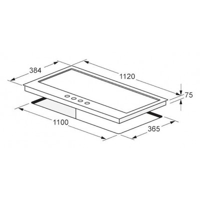 Placa de gas Fulgor cph 1124 gwk x 112 cm acero inoxidable
