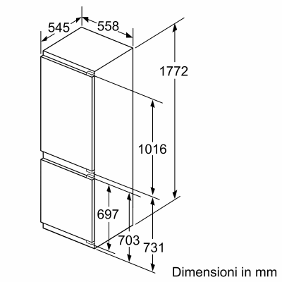 Neff ki8865de0 built-in combined refrigerator h 177 cm