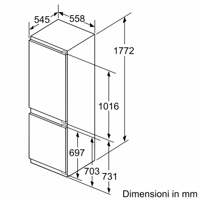 Neff ki8865de0 réfrigérateur combiné encastrable h 177 cm