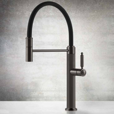 Gessi 60634 707 Venti 20 Mischbatterie Küche schwarz Metall gebürstet
