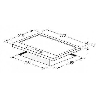 Table de cuisson à gaz Fulgor cph 765 gwk x 77 cm en acier inoxydable