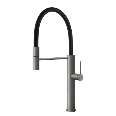 Gessi 60010 239 316 Küchen-Mischbatterie mit Handbrause aus mattiertem Stahl