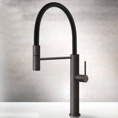 Gessi 60010 707 316 Grifo de cocina mezclador con ducha de mano negro mate
