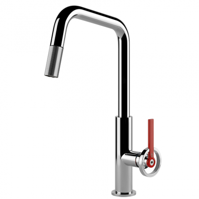 Gessi 60203 031 Officine V grifo mezclador con ducha de mano cromada