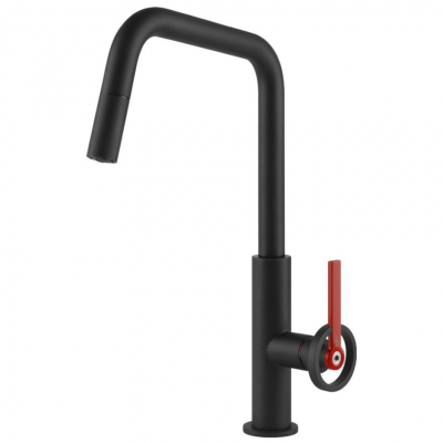 Bateria mieszaczowa Officine V z czarną głowicą prysznicową Gessi 60203 299