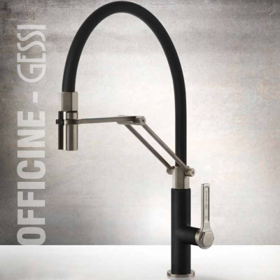 Gessi 60055 599 Bateria mieszaczowa Officine z czarną głowicą prysznicową