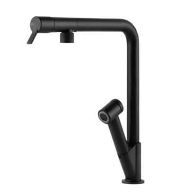 Gessi 60640 299 Fixed mixer tap with black hand shower