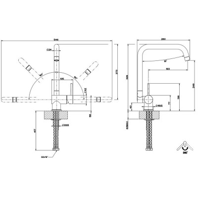 Gessi 50311 149 Su & Giù rubinetto miscelatore abbattibile finox