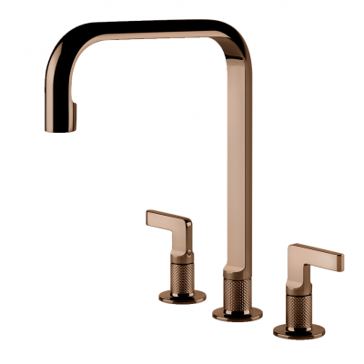 Gessi 58701 030 Engraved 3-hole copper kitchen tap