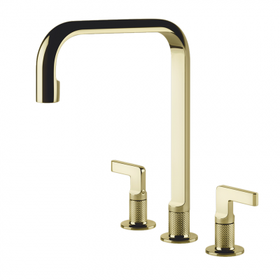 Gessi 58701 710 Engraved 3-hole brass kitchen tap