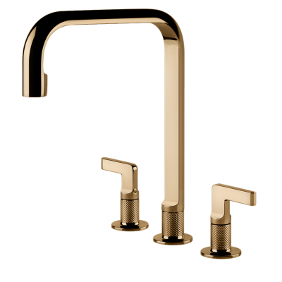 Gessi 58701 735 Engraved 3-hole kitchen tap in bronze