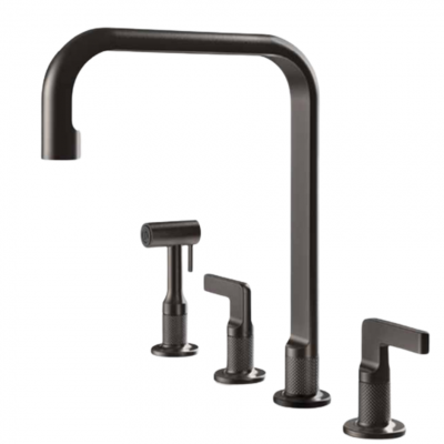 Gessi 58703 707 Bateria Inciso z 4-otworową głowicą prysznicową, matowa czerń
