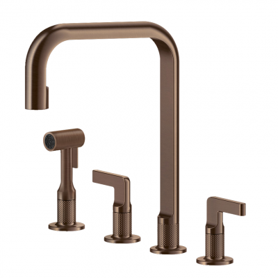 Gessi 58703 708 Inciso 4-otworowa bateria prysznicowa w kolorze matowej miedzi