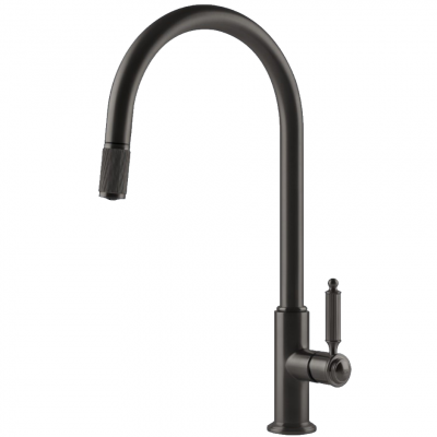 Gessi 60622 707 robinet mitigeur cuisine + douchette noir mat