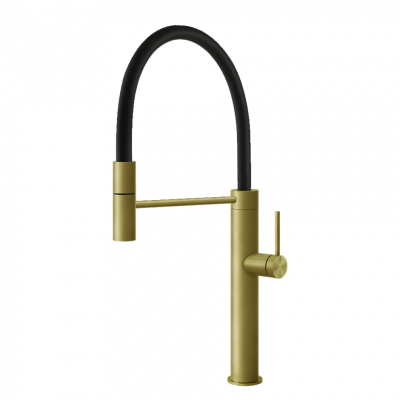 Gessi 60010 727 316 Kitchen Mixer tap with brushed brass hand shower
