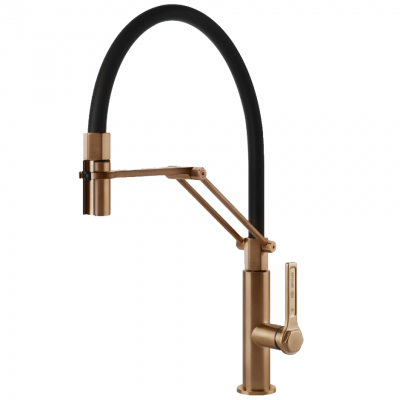 Gessi 60055 726 Officine Mixer tap with bronze hand shower