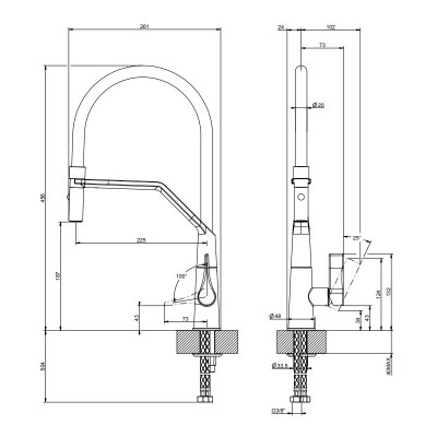 Gessi 17191 031 Bateria mieszaczowa Proton z głowicą natryskową, chrom
