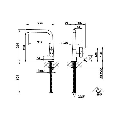 Gessi 17175 031 Proton grifo mezclador cromo cocina