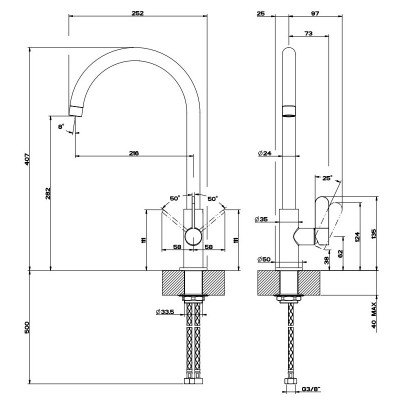 Gessi 60075 149 Helium Mischbatterie Küche Finox