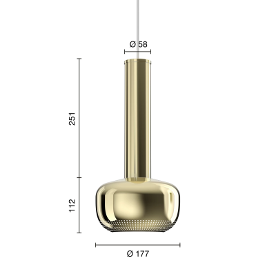 Louis Poulsen Vl 56 Suspended lamp 17 cm polished brass