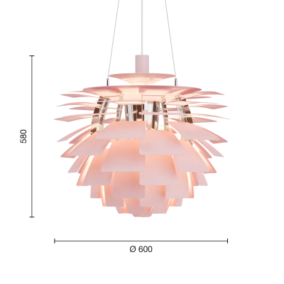 Louis Poulsen Ph Artichoke Pale Rose lustre suspendu 60 cm rose