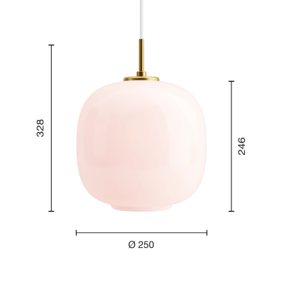 Louis Poulsen Vl45 Radiohus Pale Rose Sospensione lampada sospesa 25 cm vetro rosa
