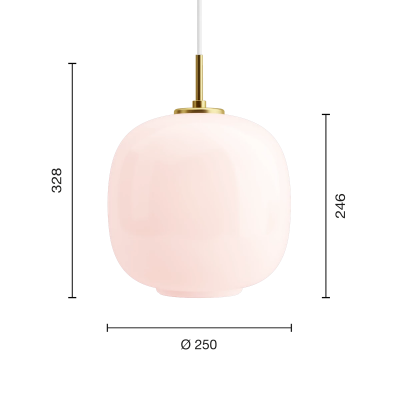 Louis Poulsen Vl45 Radiohus Pale Rose Pendant Lamp Hanging Lamp 25 cm Pink Glass