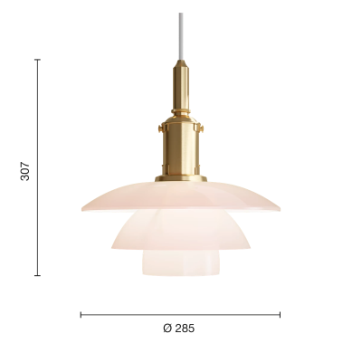 Louis Poulsen Ph 3/3 Pale Rose Lampe suspendue 28 cm rose
