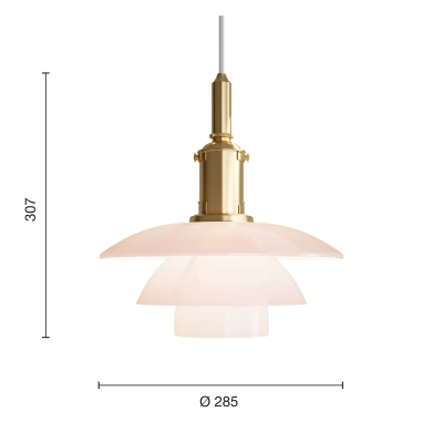 Louis Poulsen Ph 3/3 Pale Rose Suspended lamp 28 cm pink