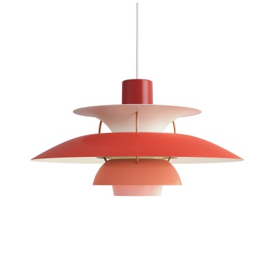 Louis Poulsen Ph 5 Suspended chandelier 50 cm shades of red