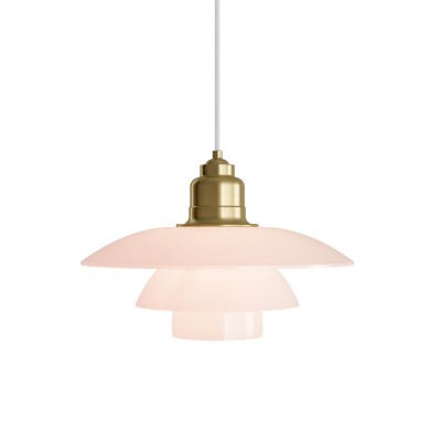 Louis Poulsen Ph 3½-3 pale rose brass pendant lamp 33 cm pink