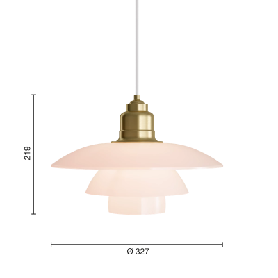 Louis Poulsen Ph 3½-3 pale rose brass pendant lamp 33 cm pink