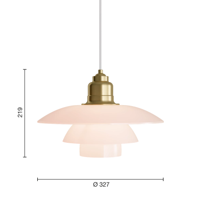 Louis Poulsen Ph 3½-3 pale rose ottone sospensione lampadario 33 cm rosa