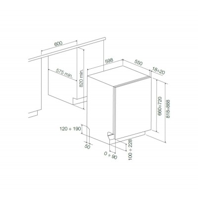 Fulgor fdw 8291.1 vollintegrierter Einbau-Geschirrspüler