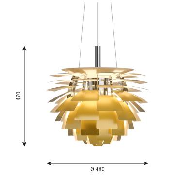 Louis Poulsen Ph Artichoke Chandelier 48 cm brass