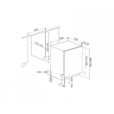 Fulgor fdw 82103 fully concealed built-in dishwasher