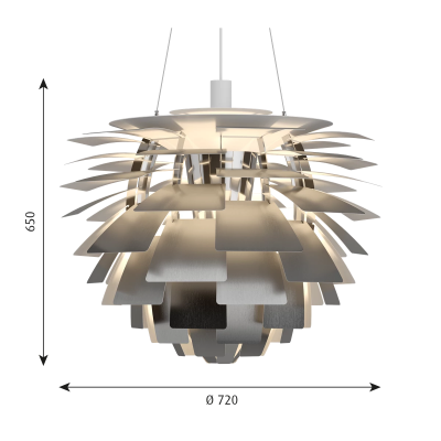 Louis Poulsen Ph Artichaut lustre 72 cm acier inoxydable