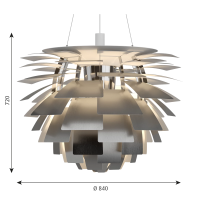 Louis Poulsen Ph Artichaut lustre 84 cm acier inoxydable