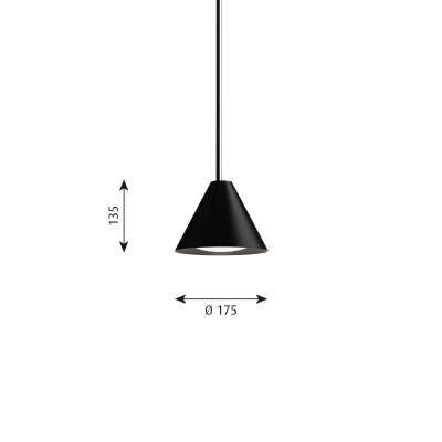 Louis Poulsen Keglen Suspended lamp triangular 17 cm black