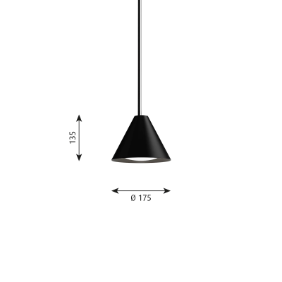 Louis Poulsen Keglen pendant lamp triangular 17 cm black