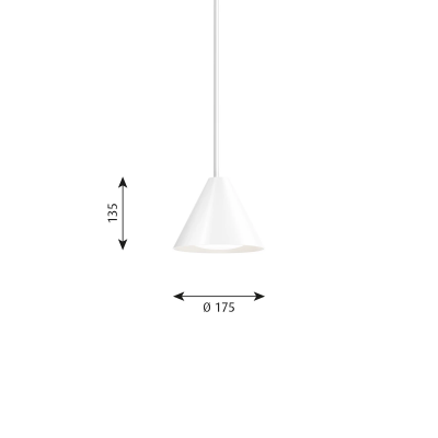 Louis Poulsen Keglen dreieckige Hängelampe 17 cm weiß