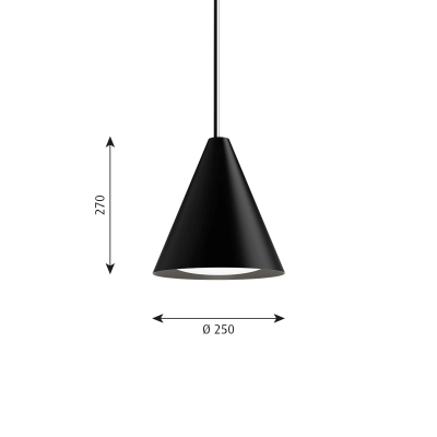 Louis Poulsen Keglen lampada sospesa triangolare 25 cm nero