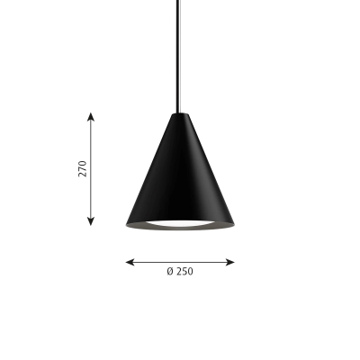 Louis Poulsen Keglen lampe à suspension triangulaire 25 cm noire