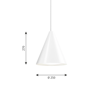Louis Poulsen Keglen Lampe suspendue triangulaire 25 cm blanc