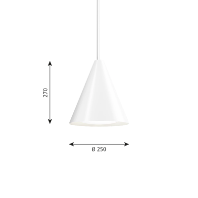 Louis Poulsen Keglen lampe à suspension triangulaire 25 cm blanche